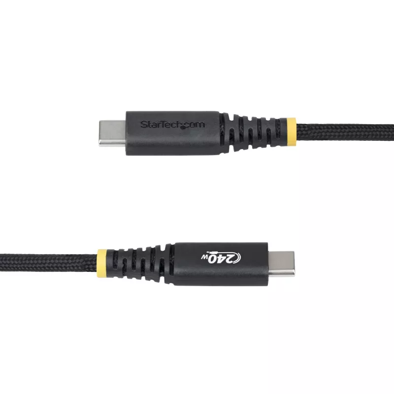 StarTech.com 3 m USB-C įkrovimo kabelis, patvarus ir itin lankstus, su šoniniais fiksavimo varžtais, 240 W (5 A) PD EPR, USB 2.0 nešiojamojo kompiuterio įkroviklio kabelis, USB-IF sertifikuotas, tvirtas USB-C įkrovimo laidas