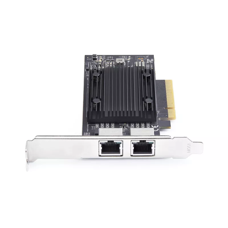„StarTech.com“ 2 prievadų PCIe 10 Gb eterneto tinklo plokštė, 10 GbE tinklo sąsajos plokštė, „Broadcom BCM57416“ mikroschemų rinkinys, dvigubas RJ45 10GBase-T/gigabitas, NIC plokštė, TAA