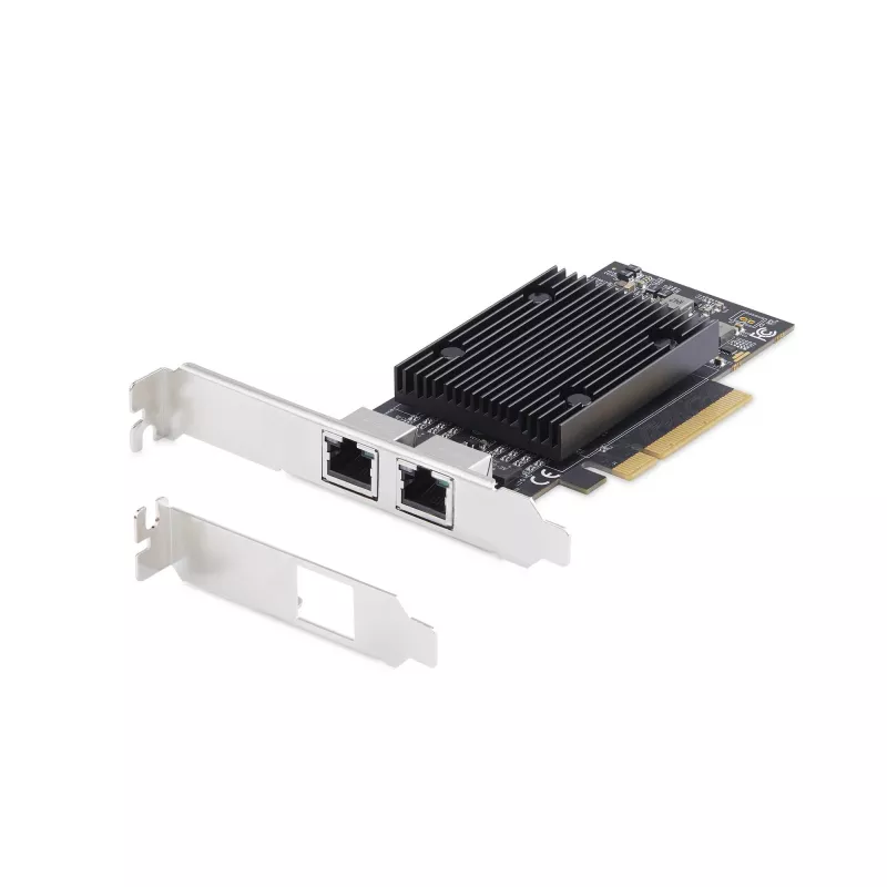 „StarTech.com“ 2 prievadų PCIe 10 Gb eterneto tinklo plokštė, 10 GbE tinklo sąsajos plokštė, „Broadcom BCM57416“ mikroschemų rinkinys, dvigubas RJ45 10GBase-T/gigabitas, NIC plokštė, TAA