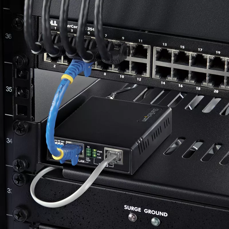 StarTech.com VDSL2 eterneto plėtiklio rinkinys per vieną porą laidų, iki 0,6 mylios (1 km) ilgo nuotolio LAN kartotuvas per telefono liniją/CAT5e/CAT6, iki 300 Mbps, pakeičia 110VDSLEXTEU – TAA
