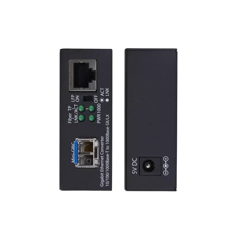StarTech.com Gigabit Ethernet vario į šviesolaidį keitiklis, SM LC, 20 km, 10/100/1000 Mbps, RJ45 į LC, pilnai metalinis, 9K jumbo kadrai, TAA atitinkantis