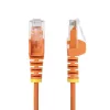 StarTech.com 1,5 m oranžinis plonas CAT6 eterneto kabelis, neužkabinamas, 100W PoE, UTP, LSZH, 28AWG gryno vario gyslos, plonas RJ45 tinklo komutacinis kabelis su įtempimo sumažinimais, individualiai testuotas