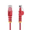 StarTech.com 1 m raudonas plonas CAT6 eterneto kabelis, be užsikabinimų, 100 W PoE, UTP, LSZH, 28 AWG gryno vario varinis laidas, plonas RJ45 tinklo pataisymo laidas su įtempimo sumažinimais, individualiai išbandytas