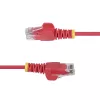 StarTech.com 2,5 m raudonas plonas CAT6 eterneto kabelis, neužkabinami kištukai, 100 W PoE, UTP, LSZH, 28AWG gryno vario laidas, plonas RJ45 tinklo komutacinis kabelis su įtempimo sumažinimo elementais, individualiai testuotas