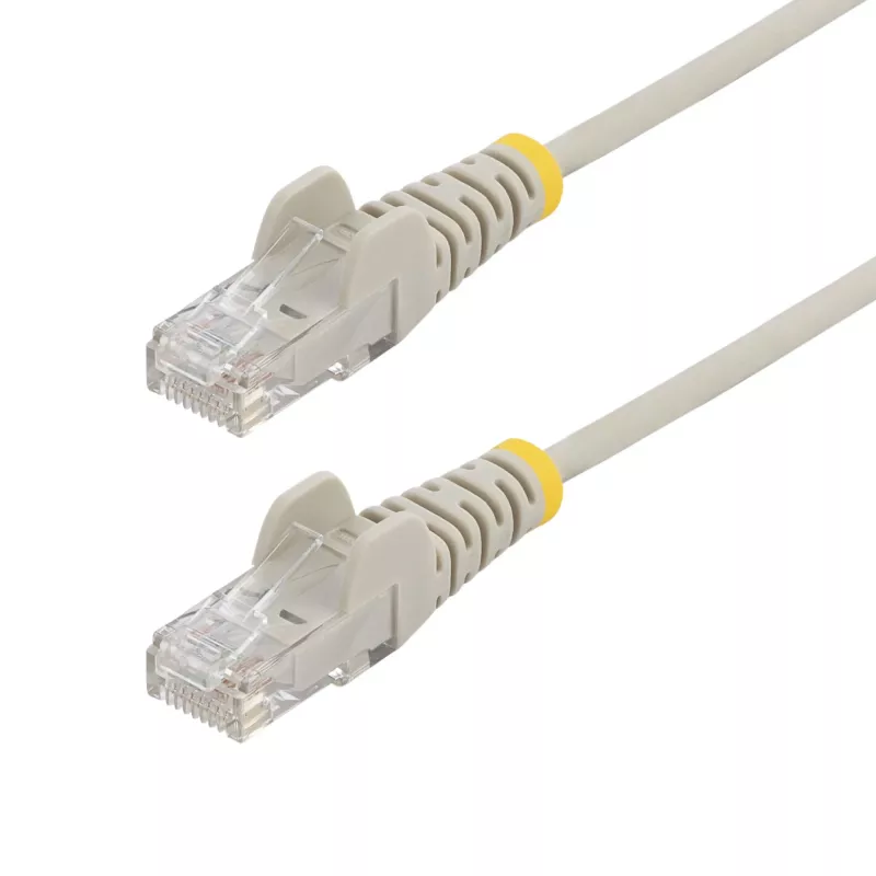 StarTech.com 5m pilkas plonas CAT6 eterneto kabelis, nesipainiojantis, 100W PoE, UTP, LSZH, 28AWG grynos varinės vielos, plonas RJ45 tinklo komutacinis kabelis su įtempimo sumažinimais, individualiai išbandytas