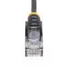 StarTech.com 5 m juodas plonas CAT6 eterneto kabelis, be užkliūvančių dalių, 100 W PoE, UTP, LSZH, 28AWG gryno vario viela, plonas RJ45 tinklo komutacinis kabelis su įtempimo sumažinimais, individualiai tikrintas