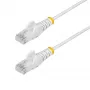 StarTech.com 7 m baltas plonas CAT6 eterneto kabelis, nesikabinantis, 100 W PoE, UTP, LSZH, 28 AWG gryno vario laidininkai, plonas RJ45 tinklo komutacinis kabelis su įtempimo sumažinimo apsaugomis, individualiai išbandytas