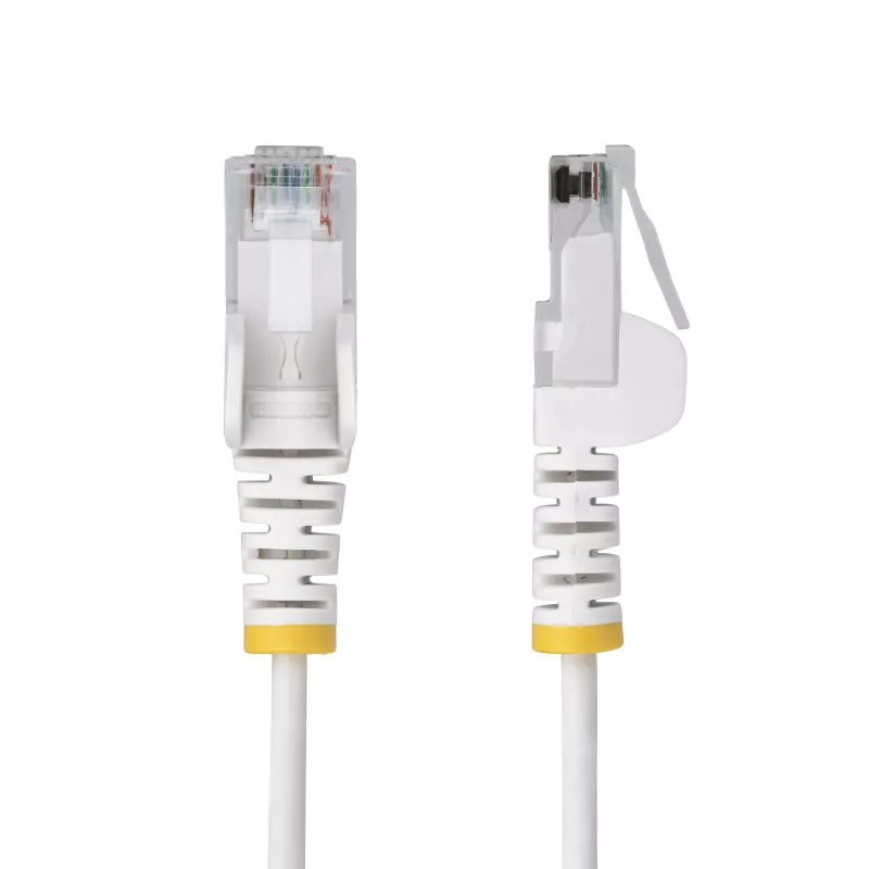 StarTech.com 7 m baltas plonas CAT6 eterneto kabelis, nesikabinantis, 100 W PoE, UTP, LSZH, 28 AWG gryno vario laidininkai, plonas RJ45 tinklo komutacinis kabelis su įtempimo sumažinimo apsaugomis, individualiai išbandytas