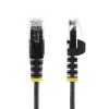 StarTech.com 7 m juodas plonas CAT6 Ethernet laidas, be užkabinimų, 100 W PoE, UTP, LSZH, 28AWG gryno vario gijos, plonas RJ45 tinklo komutacinis kabelis su įtempimo sumažinimais, individualiai testuotas