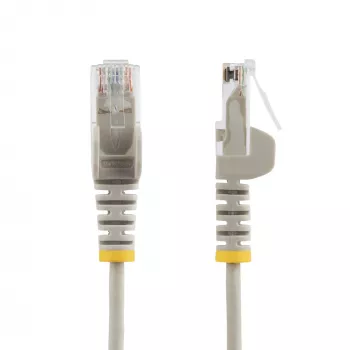 StarTech.com 7 m pilkas plonas CAT6 eterneto kabelis, be užkabinimų, 100 W PoE, UTP, LSZH, 28AWG gryno vario gijos, plonas RJ45 tinklo komutacinis kabelis su įtempimų sumažinimais, individualiai testuotas