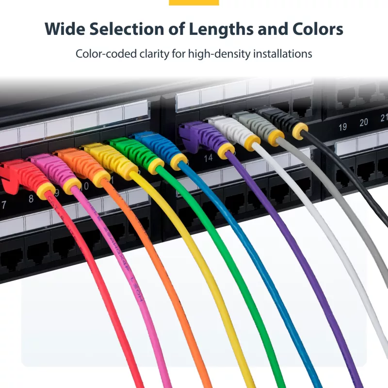StarTech.com 10 m juodas plonas CAT6 eterneto kabelis, neužkabinami kištukai, 100 W PoE, UTP, LSZH, 28AWG gryno vario gyslos, plonas RJ45 tinklo komutacinis kabelis su įtempimų mažintuvais, individualiai testuotas