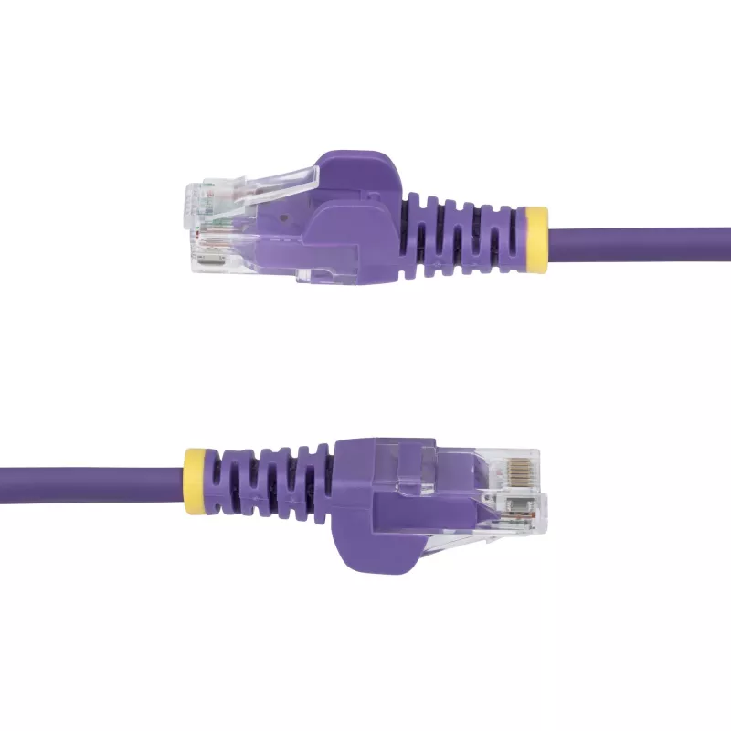 StarTech.com 2 m purpurinis plonas CAT6 eterneto kabelis, neužkabinami kištukai, 100W PoE, UTP, LSZH, 28AWG gryno vario laidas, plonas RJ45 tinklo pataisymo laidas su įtempimų mažinimo elementais, individualiai testuotas