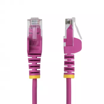 StarTech.com 1 m rožinis plonas CAT6 eterneto kabelis, neužsikabinantys, 100 W PoE, UTP, LSZH, 28AWG gryno vario gyslos, plonas RJ45 tinklo komutacinis kabelis su įtempimo sumažinimais, individualiai testuotas