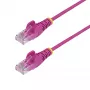 StarTech.com 1,5 m rožinis plonas CAT6 eterneto kabelis, be užkabinimų, 100 W PoE, UTP, LSZH, 28AWG gryno vario viela, plonas RJ45 tinklo komutacinis kabelis su įtempimo sumažinimais, individualiai išbandytas