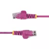 StarTech.com 5m Plonas Rožinis CAT6 Ethernet laidas, be užkliuvimų, 100W PoE, UTP, LSZH, 28AWG gryno vario gijos, plonas RJ45 tinklo komutacinis kabelis su įtempimo sumažinimais, individualiai testuotas