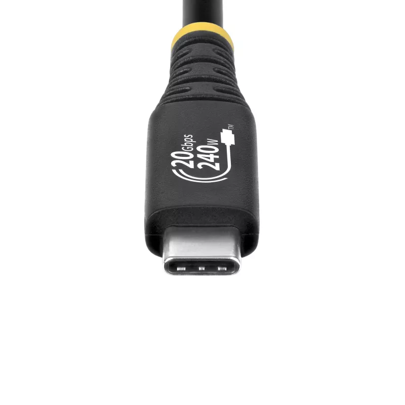 StarTech.com 2 m (6 pėd.) USB4 laidas, 20 Gbps, USB-IF sertifikuotas USB-C laidas, 240 W PD EPR, 4K 120 Hz DP 1.4, TPE apvalkalas, juodas USB-C laidas