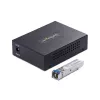 StarTech.com Gigabit Ethernet vario-į-šviesolaidį keitiklis, SM LC, 40 km, 10/100/1000 Mbps, RJ45 į LC, pilnai metalinis, 9K Jumbo kadrai, TAA atitinkantis