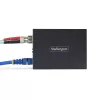 StarTech.com Gigabit Ethernet vario-į-šviesolaidį keitiklis, SM LC, 40 km, 10/100/1000 Mbps, RJ45 į LC, pilnai metalinis, 9K Jumbo kadrai, TAA atitinkantis