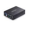 StarTech.com Gigabit Ethernet vario-į-šviesolaidį keitiklis, SM LC, 40 km, 10/100/1000 Mbps, RJ45 į LC, pilnai metalinis, 9K Jumbo kadrai, TAA atitinkantis