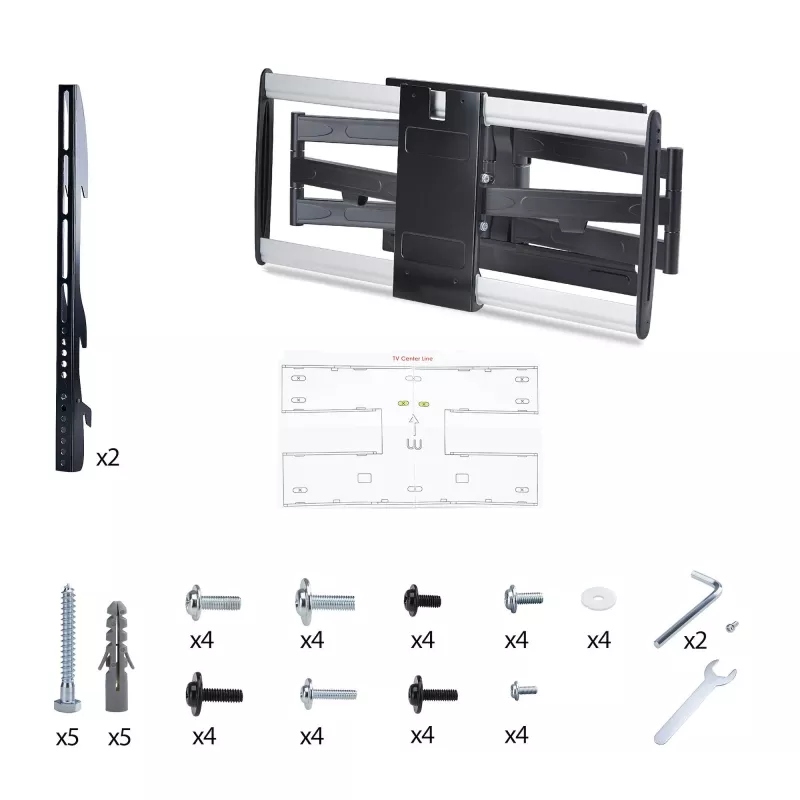 StarTech.com itin plonas lankstus televizoriaus sieninis laikiklis iki 65 colių ir 99 svarų/45 kg plokščiaekraniams, VESA 600x400, TAA atitinkantis plonas laikiklis