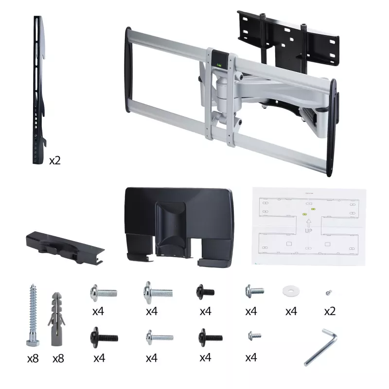 StarTech.com Heavy-Duty Articulating TV Wall Mount for up to 100-inch and 187.4lb/85kg plokščias Screens, VESA 800x500, Low-Profile Bracket, TAA-Compliant