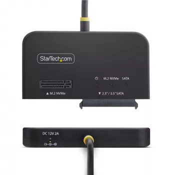 StarTech.com USB-C/USB-A į M.2 NVMe ir 2,5 col./3,5 col. SATA adapteris, 10 Gbps, berankis išorinis SSD kietojo disko skaitytuvas, B+M/M-Key