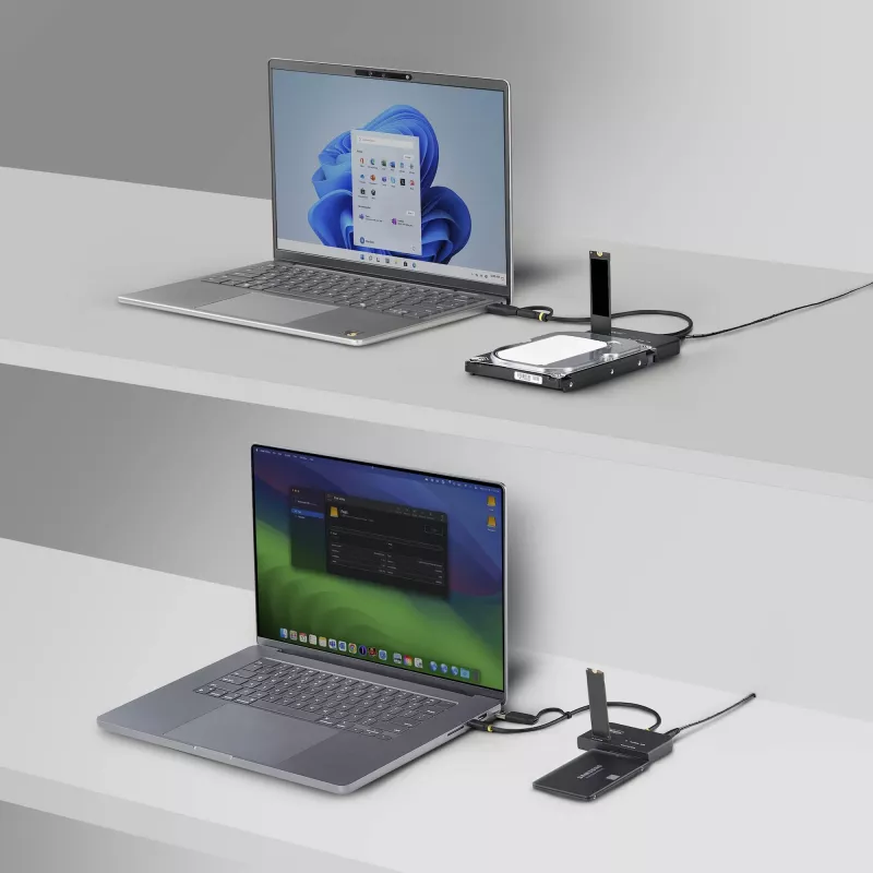 StarTech.com USB-C/USB-A į M.2 NVMe ir 2,5 col./3,5 col. SATA adapteris, 10 Gbps, berankis išorinis SSD kietojo disko skaitytuvas, B+M/M-Key