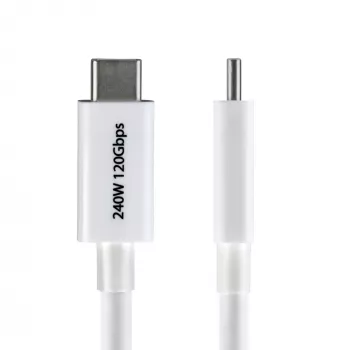 StarTech.com 1,5 pėd. (50 cm) Thunderbolt 5 laidas, 80 Gbps/iki 120 Gbps, 240 W PD, 8K 60 Hz, sertifikuotas Thunderbolt laidas, suderinamas su Thunderbolt 4/USB4/USB-C – baltas