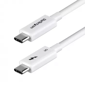 StarTech.com 2,6 pėd. (80 cm) „Thunderbolt 5“ laidas, 80 Gbps / iki 120 Gbps, 240 W PD, 8K 60 Hz, sertifikuotas „Thunderbolt“ laidas, suderinamas su „Thunderbolt 4“ / USB4 / USB-C – baltas
