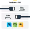 StarTech.com 2,6 pėd. (80 cm) „Thunderbolt 5“ laidas, 80 Gbps / iki 120 Gbps, 240 W PD, 8K 60 Hz, sertifikuotas „Thunderbolt“ laidas, suderinamas su „Thunderbolt 4“ / USB4 / USB-C – baltas
