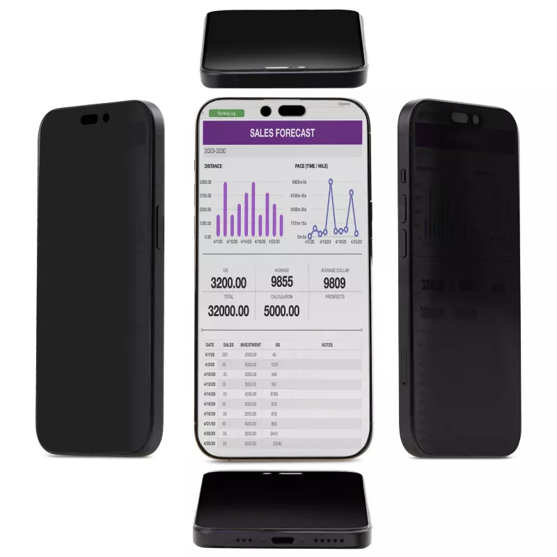 StarTech.com 4 krypčių 360 privatumo ekranas iPhone 16 Plus, palaiko vertikalią/gulsčią orientaciją, palaiko lietimą, grūdinto stiklo apsauga, 4 krypčių filtras, TAA