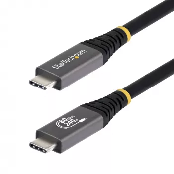 StarTech.com 1,5 m USB4 laidas, 80 Gbps, USB-IF sertifikuotas USB-C laidas, 240 W PD, 8K 120 Hz/4K 240 Hz DP2.1 DP80, TPE apvalkalas, suderinamas su Thunderbolt 4 – juodas USB-C laidas