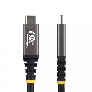 StarTech.com 1,5 m USB4 laidas, 80 Gbps, USB-IF sertifikuotas USB-C laidas, 240 W PD, 8K 120 Hz/4K 240 Hz DP2.1 DP80, TPE apvalkalas, suderinamas su Thunderbolt 4 – juodas USB-C laidas