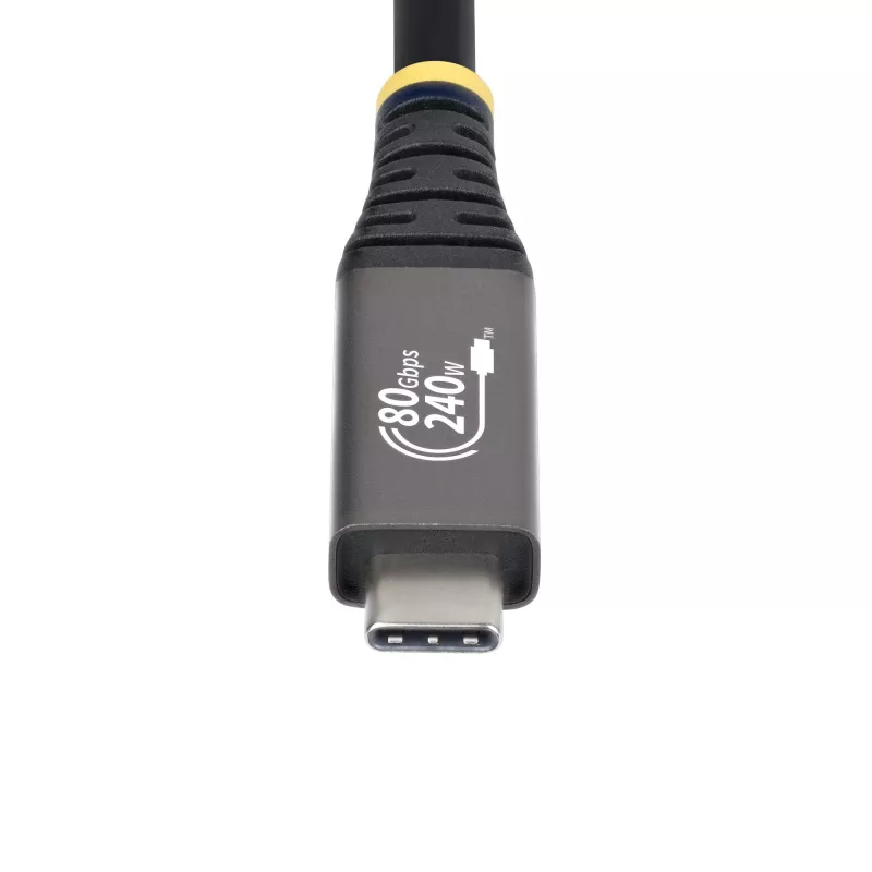 StarTech.com 1,5 m USB4 laidas, 80 Gbps, USB-IF sertifikuotas USB-C laidas, 240 W PD, 8K 120 Hz/4K 240 Hz DP2.1 DP80, TPE apvalkalas, suderinamas su Thunderbolt 4 – juodas USB-C laidas