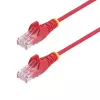 StarTech.com 25 cm raudonas plonas CAT6 eterneto kabelis, be užkabinimų, 100 W PoE, UTP, LSZH, 28AWG gryno vario viela, plonas RJ45 tinklo komutacinis kabelis su įtempimo sumažinimais, individualiai testuotas