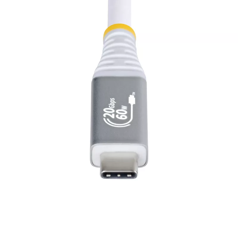 StarTech.com 3m (10 pėd.) USB4 kabelis, 20 Gbps, USB-IF sertifikuotas USB-C laidas, 60 W PD, 4K 120 Hz DP 1.4, TPE apvalkalas, baltas USB-C laidas