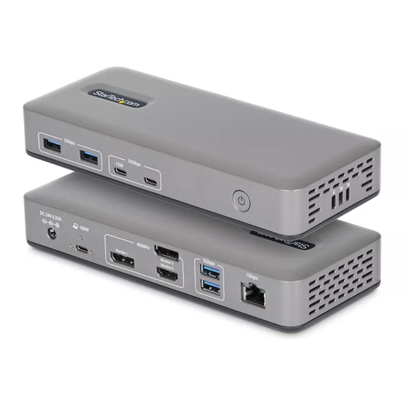 StarTech.com 199UE-USBC-DOCK nešiojamojo kompiuterio dokas / prievadų kopijuoklis Laidinis USB 3.2 Gen 2 (3.1 Gen 2) Type-C Pilka