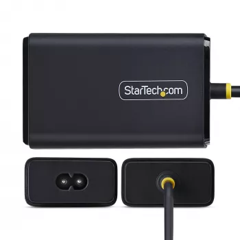 StarTech.com 65W USB-C nešiojamojo kompiuterio įkroviklis, 1,5 m pritvirtintas USB-C kabelis, maitinimo adapterio blokas, skirtas Dell, XPS, HP ProBook, MacBook Pro, Microsoft Surface Pro