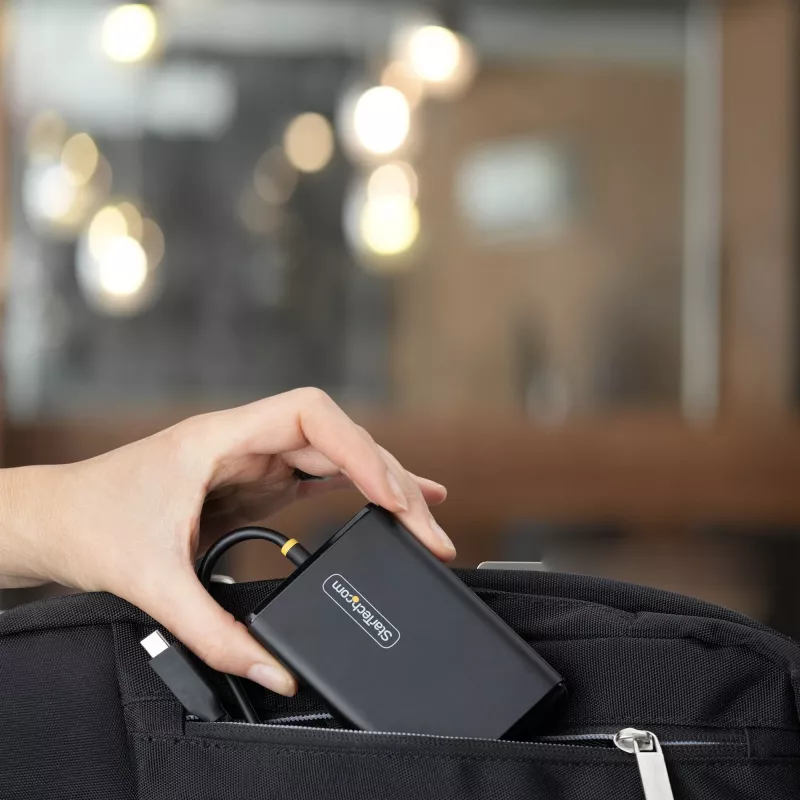 StarTech.com 65W USB-C nešiojamojo kompiuterio įkroviklis, 1,5 m pritvirtintas USB-C kabelis, maitinimo adapterio blokas, skirtas Dell, XPS, HP ProBook, MacBook Pro, Microsoft Surface Pro