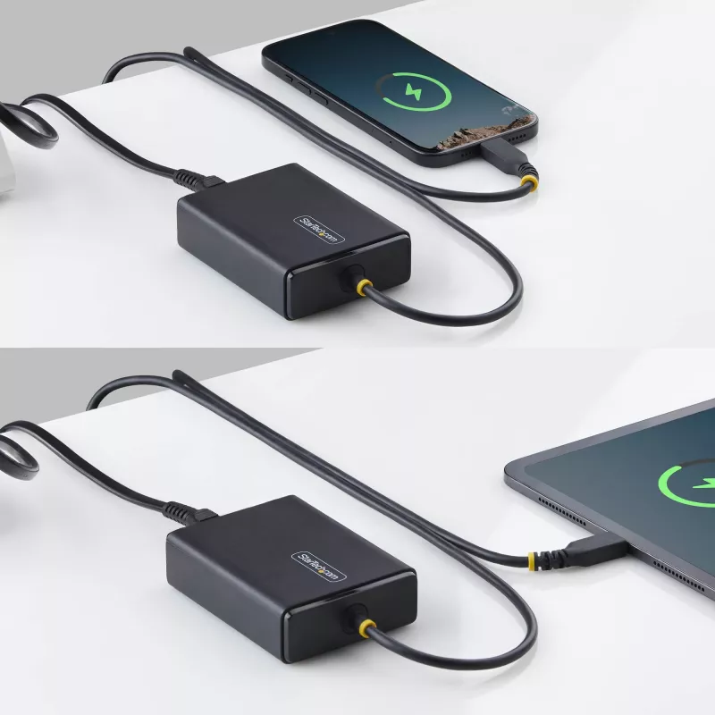 StarTech.com 100W USB-C nešiojamojo kompiuterio įkroviklis su 1,5 m pritvirtintu USB-C laidu, maitinimo adapterio blokas, skirtas Dell, XPS, HP ProBook, MacBook Pro, Microsoft Surface Pro