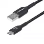 StarTech.com 15 cm USB-A į USB-C įkrovimo kabelis, įkrovimas ir sinchronizavimas, 3 A, USB 2.0, TPE apvalkalas – juodas USB įkrovimo laidas