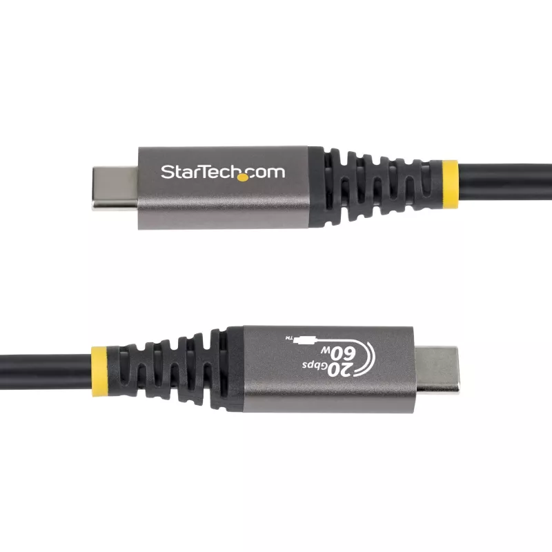 StarTech.com 3 m (10 pėd.) USB4 laidas, 20 Gbps, USB-IF sertifikuotas USB-C laidas, 60 W PD, 4K 120 Hz DP 2.1, TPE apvalkalas, juodas USB-C laidas