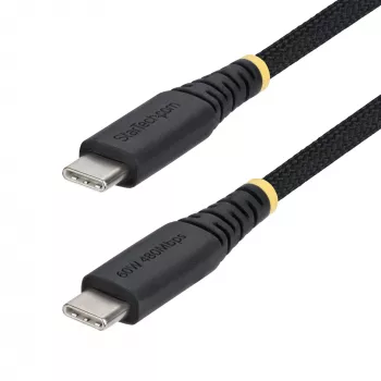 StarTech.com 2 m (6 pėd.) USB-C įkrovimo laidas, 60 W (3 A) PD, dviejų sluoksnių pintas nailono/TPE apvalkalas, tvirtas USB C įkrovimo laidas, USB 2.0 nešiojamojo kompiuterio įkroviklio laidas