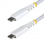 StarTech.com 3m (10ft) baltas USB-C įkrovimo kabelis, 60 W (3 A) PD, dviejų sluoksnių pintas nailonas/TPE apvalkalas, tvirtas USB-C įkrovimo laidas, USB 2.0 nešiojamojo kompiuterio įkroviklio kabelis