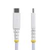 StarTech.com 3m (10ft) baltas USB-C įkrovimo kabelis, 60 W (3 A) PD, dviejų sluoksnių pintas nailonas/TPE apvalkalas, tvirtas USB-C įkrovimo laidas, USB 2.0 nešiojamojo kompiuterio įkroviklio kabelis
