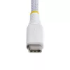 StarTech.com 3m (10ft) baltas USB-C įkrovimo kabelis, 60 W (3 A) PD, dviejų sluoksnių pintas nailonas/TPE apvalkalas, tvirtas USB-C įkrovimo laidas, USB 2.0 nešiojamojo kompiuterio įkroviklio kabelis