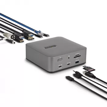StarTech.com Thunderbolt 5 dokų stotis, DP / HDMI, trijų monitorių dokas iki 4K 144Hz arba dviejų 8K 60Hz, 5x USB prievadai, 140W nešiojamojo kompiuterio įkrovimas