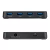 StarTech.com 4-Port USB-A Hub, 5Gbps, Self-Powered, 2-in-1 USB-C and USB-A Host kabelis, 1x BC 1.2 Charging Port, 24W maitinimo adapteris Included, MacBook and Windows