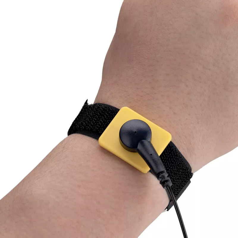 StarTech.com Antistatic Wrist Strap with Grounding kabelis, ESD Safe Band with 5ft / 1.5m Detachable Cord, Prevent Electrostatic Discharge, Adjustable Fit, TAA