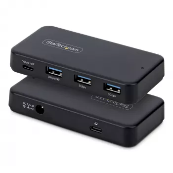 StarTech.com 4 prievadų USB-C ir USB-A šakotuvas, 5 Gbps, su maitinimu, 2-in-1 USB-C ir USB-A prijungimo kabelis, 1x USB-C ir 3x USB-A (1x BC 1.2), pridedamas 36 W maitinimo adapteris